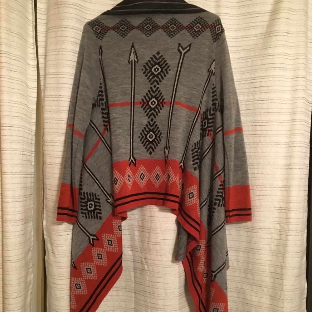 Fall Burnt Orange Patterned Cardigan